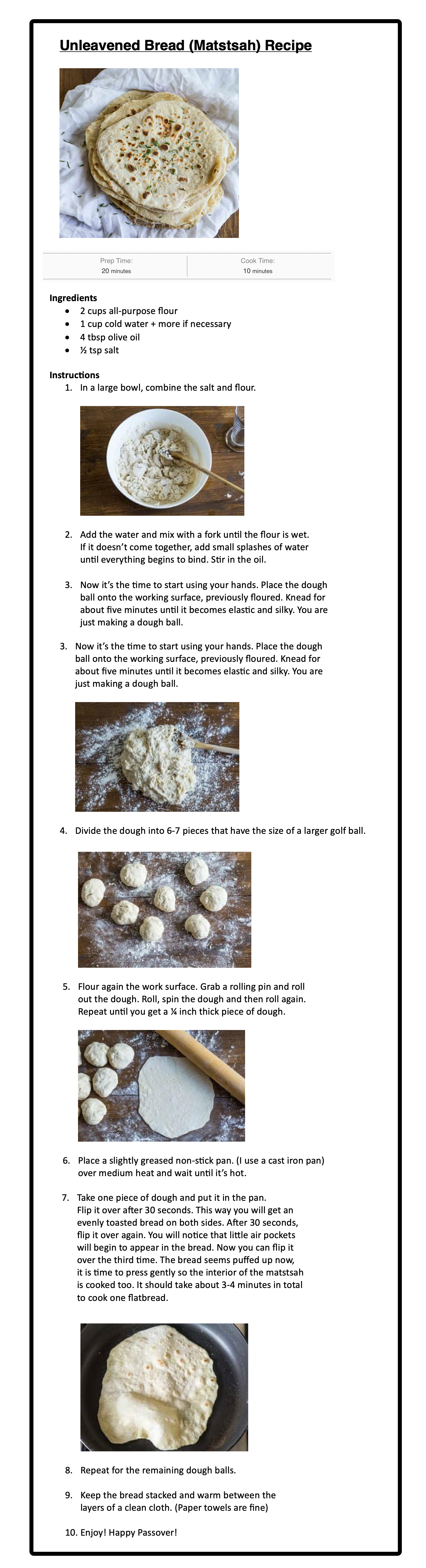 How To Make Unleavened Bread For Passover (Recipe) - Truthunedited.com